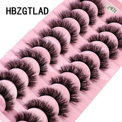 10 par sztucznych rzęs z minki, ręcznie robione, naturalne, 3D, zakręcone