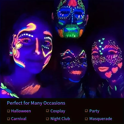 Kredki UV do Malowania Twarzy Neon – Zestaw 6 lub 12 szt., świecące w UV