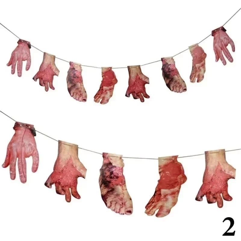 Girland Halloween z Zakrwawionymi Bronią – Dekoracja Domu Strachu, Baru i Imprezy
