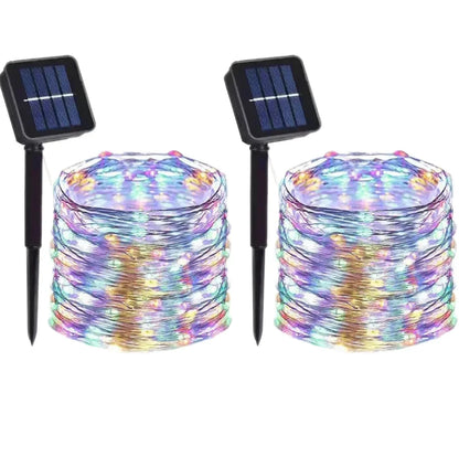 WPOSTAR – solarne lampki LED na druciku, 8 trybów